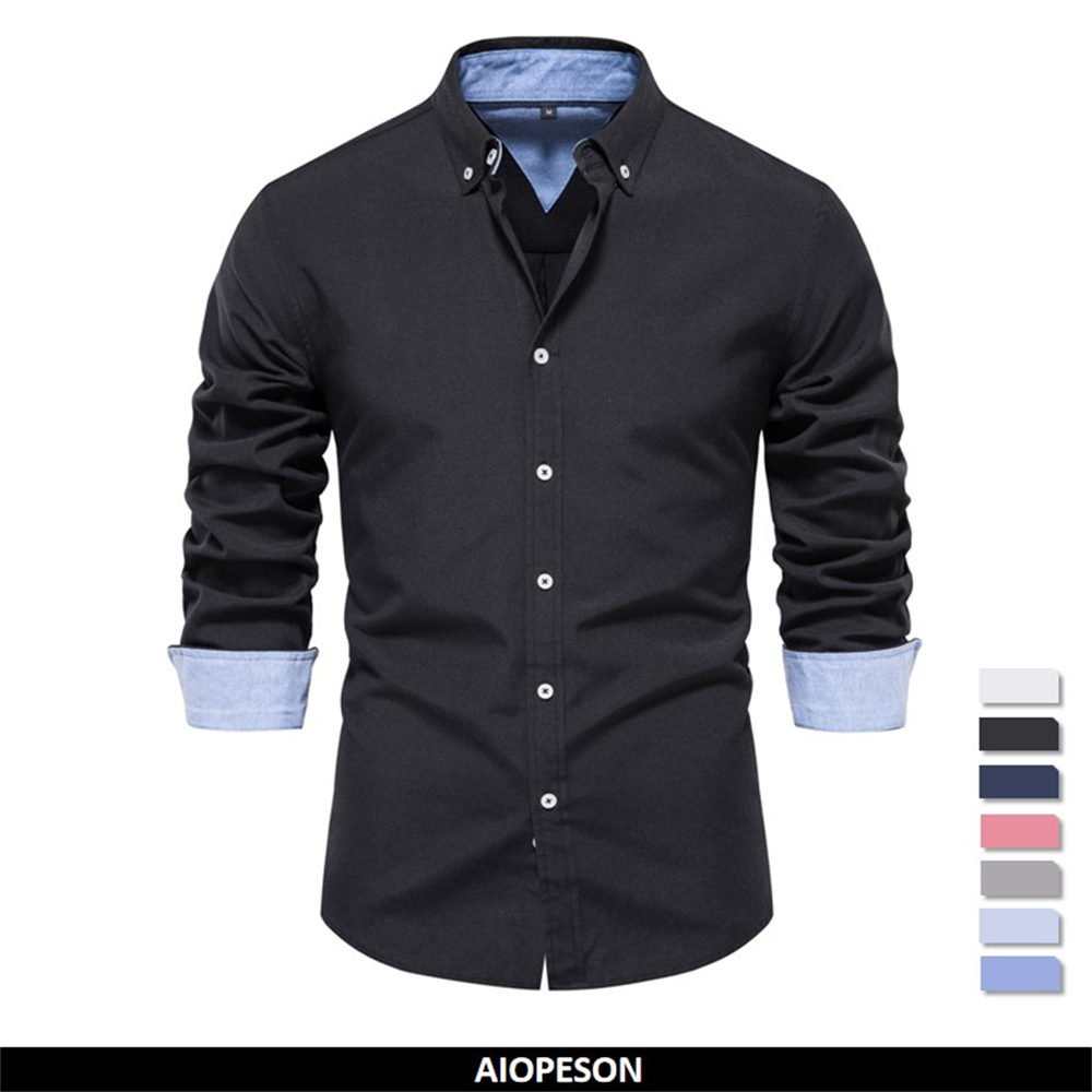 Oxford Cotton Casual Shirt Business - AIOPESON 2023 Neue Herbst Baumwolle männer