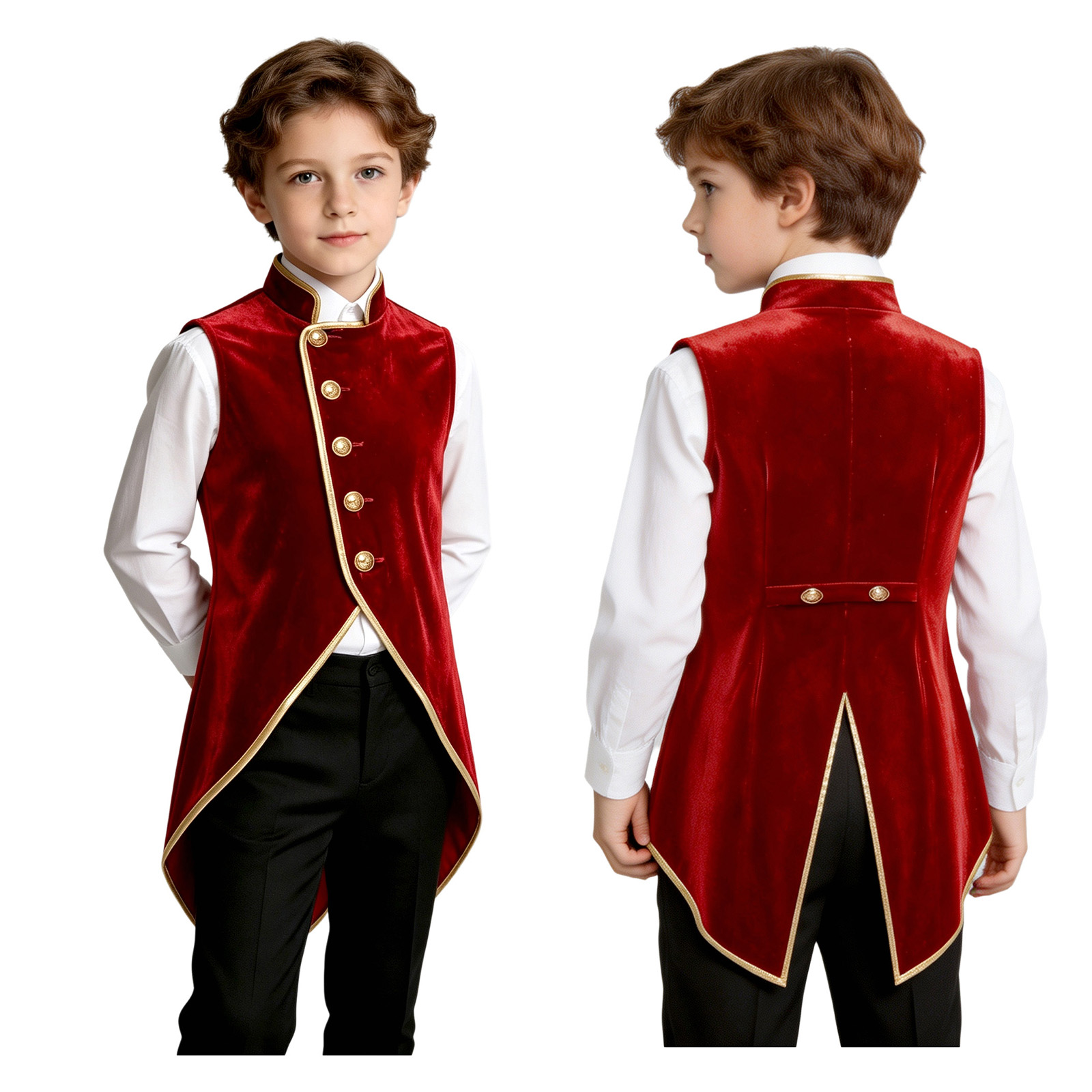 Jackets - Retro Mittelalterlicher Samt-Frack für Jungen mit