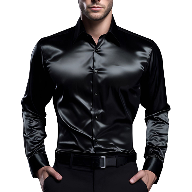 Herren Satin Luxus Hemden Mode – Mens Satin Silk Dress Shirt Bewertung und Preis