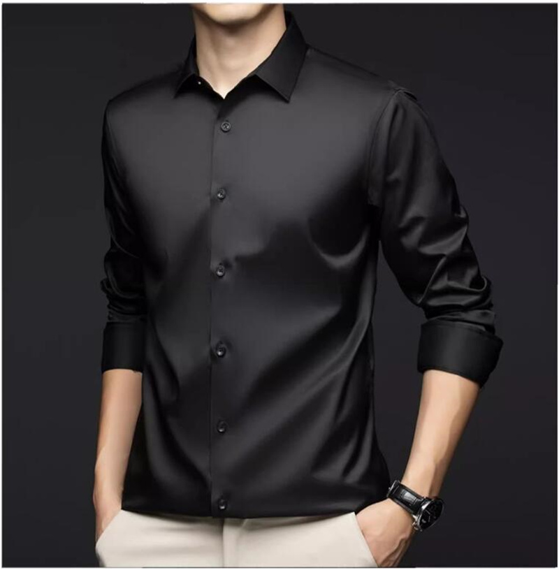Herren-Langarmhemden, professi – Mens Satin Silk Dress Shirt Bewertung und Preis