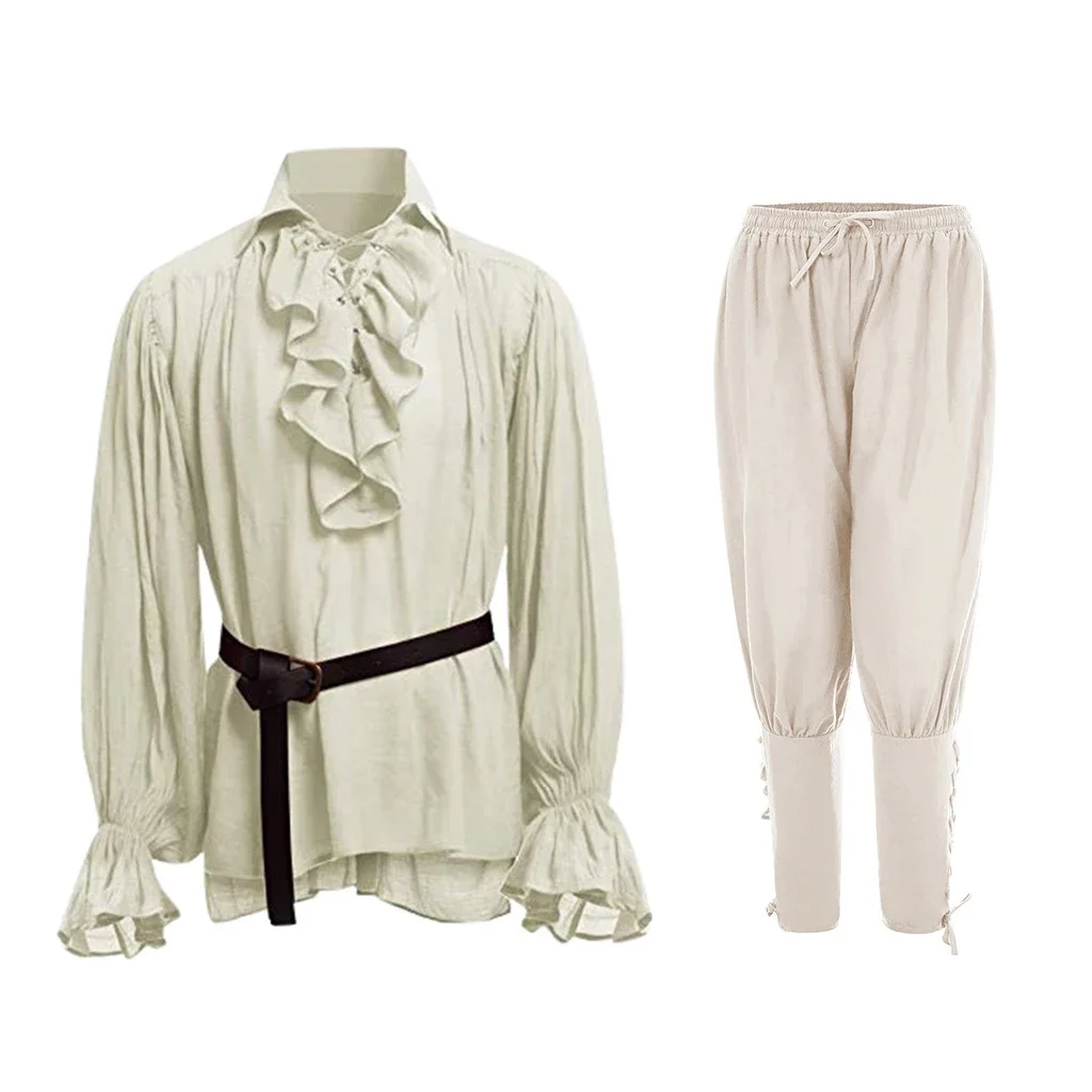 Mittelalterliche Hemden Gerüsc – Medieval Gothic Lace Up Pirate Shirt Bewertung und Preis
