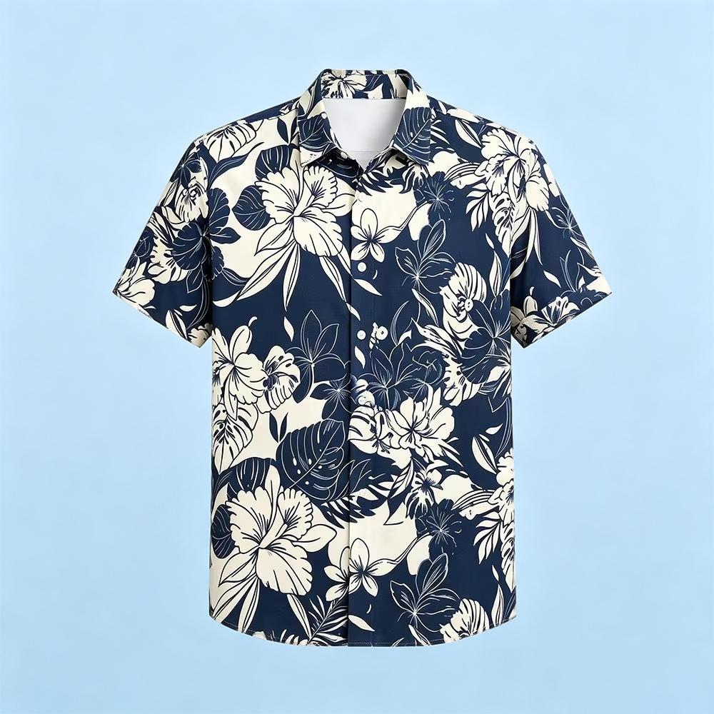 Vintage Pflanzen-Blumenmuster  – Vintage Hawaiian Floral Shirt Bewertung und Preis