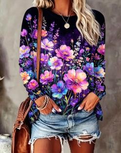 Damen-Oberteil mit Blumenmuste – T-Shirts Bewertung und Preis