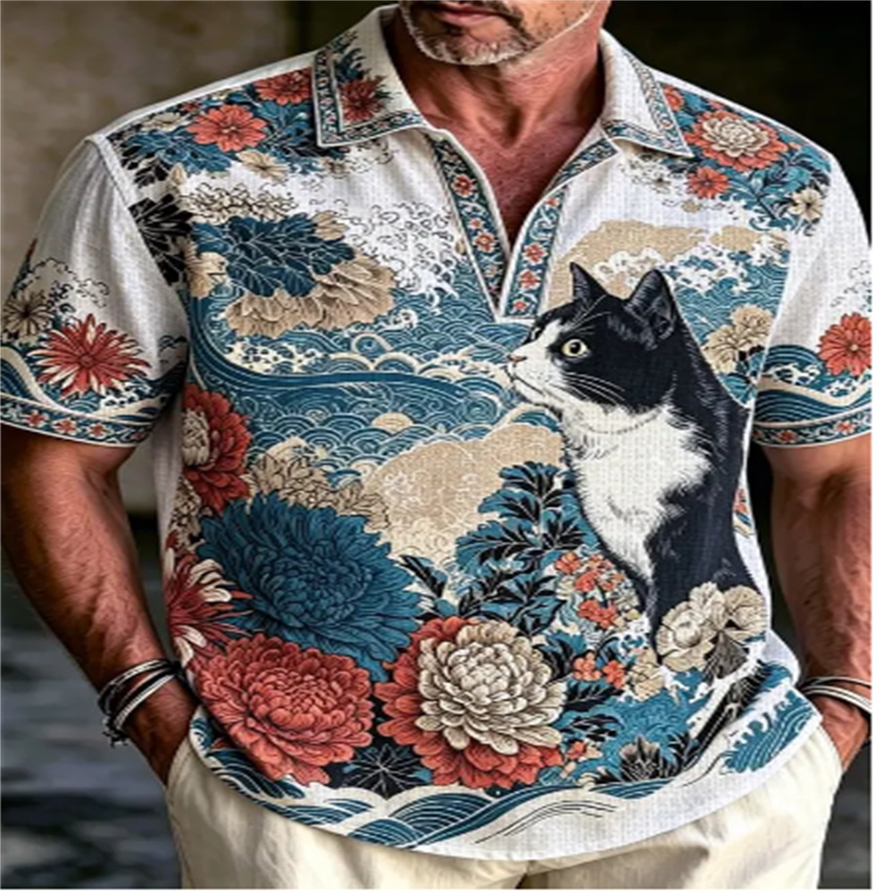 Herren Kurzarm-Poloshirt Vinta – Vintage Hawaiian Floral Shirt Bewertung und Preis