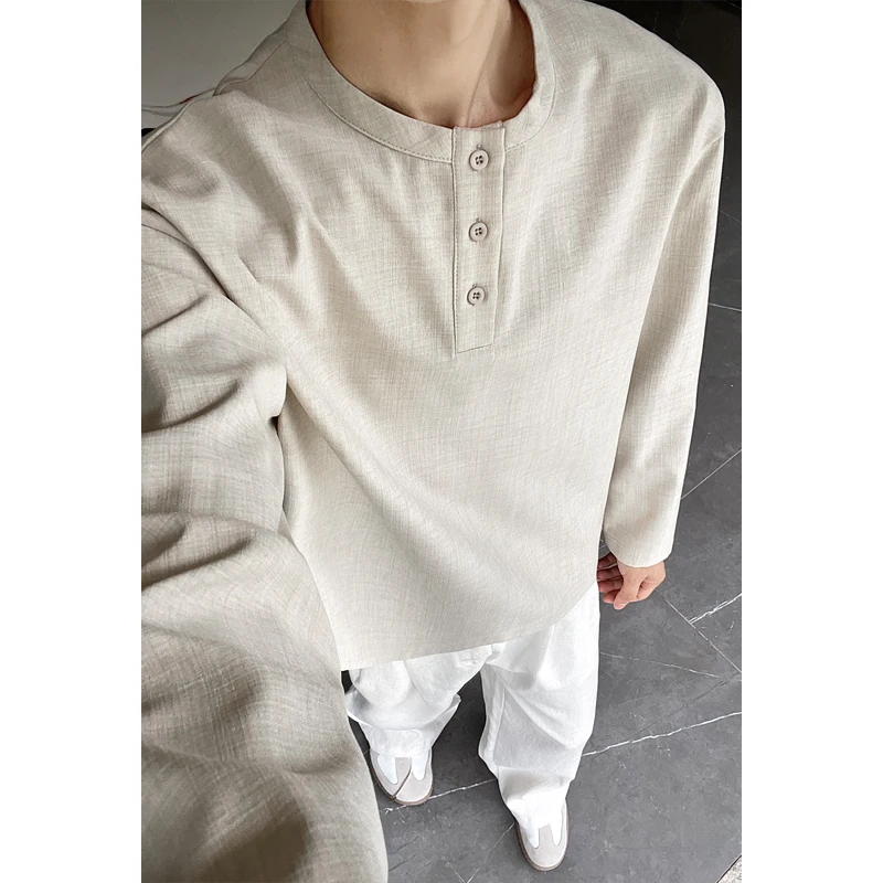 Herren Casual Faux-Leinen Henl – Mens Linen Shirt Long Sleeve Bewertung und Preis