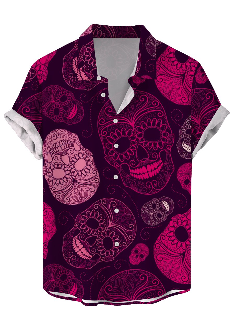 Vintage Schädel Floral Herrenh – Vintage Hawaiian Floral Shirt Bewertung und Preis