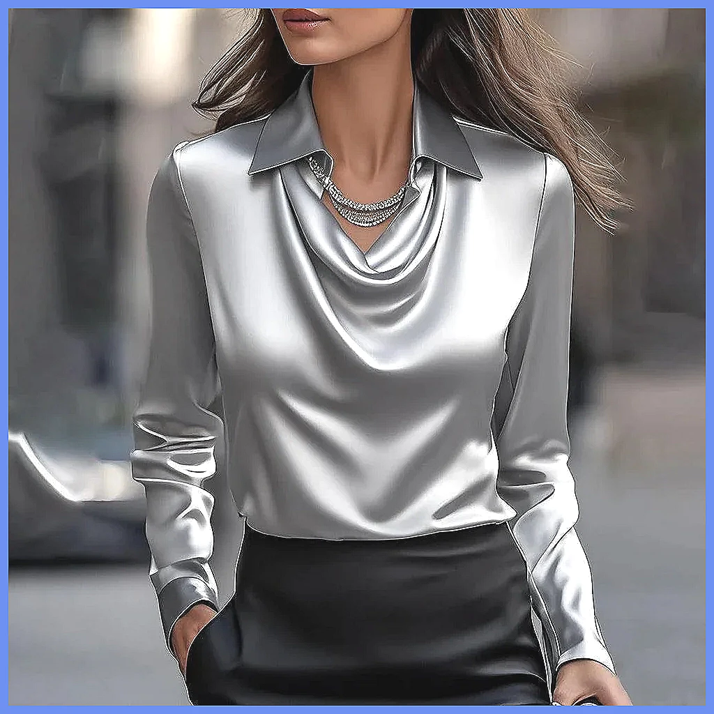 Vintage Satin-Bluse für Damen, – Shirts Bewertung und Preis