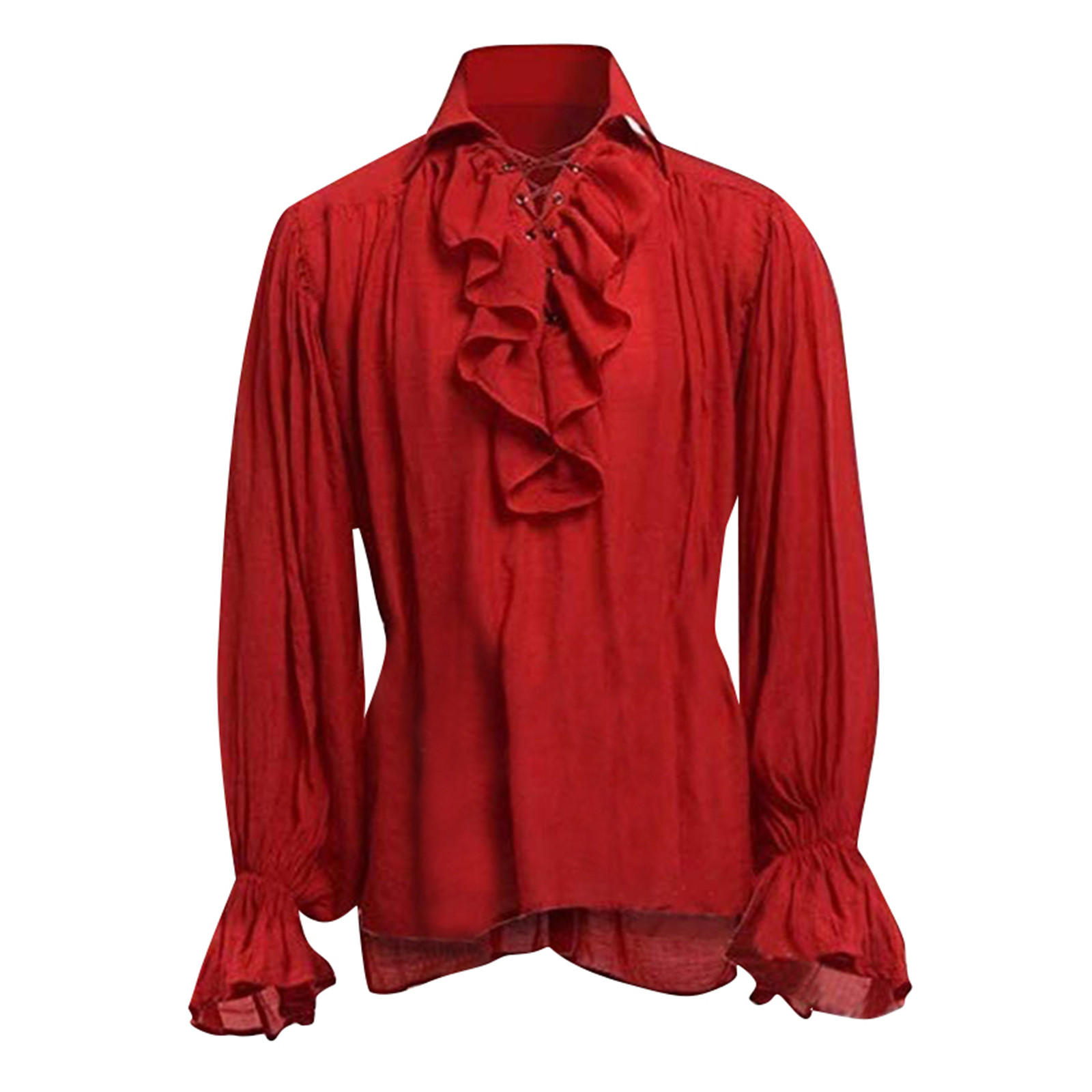 Herren Halloween Lace Up Pirat – Medieval Gothic Lace Up Pirate Shirt Bewertung und Preis