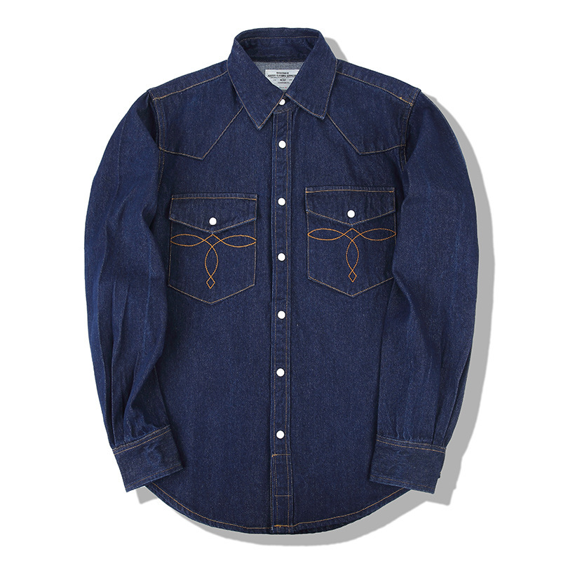 American Wash Vintage Denim-He – Mens Western Denim Pearl Snap Shirt Bewertung und Preis