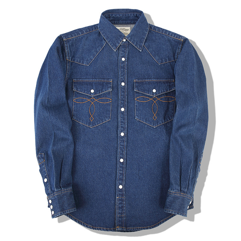 American Wash Vintage Denim-He – Mens Western Denim Pearl Snap Shirt Bewertung und Preis