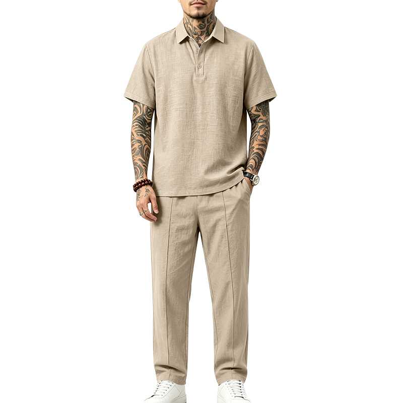Herren 2-teiliges Polo-Set Kur – Mens Linen Shirt Long Sleeve Bewertung und Preis