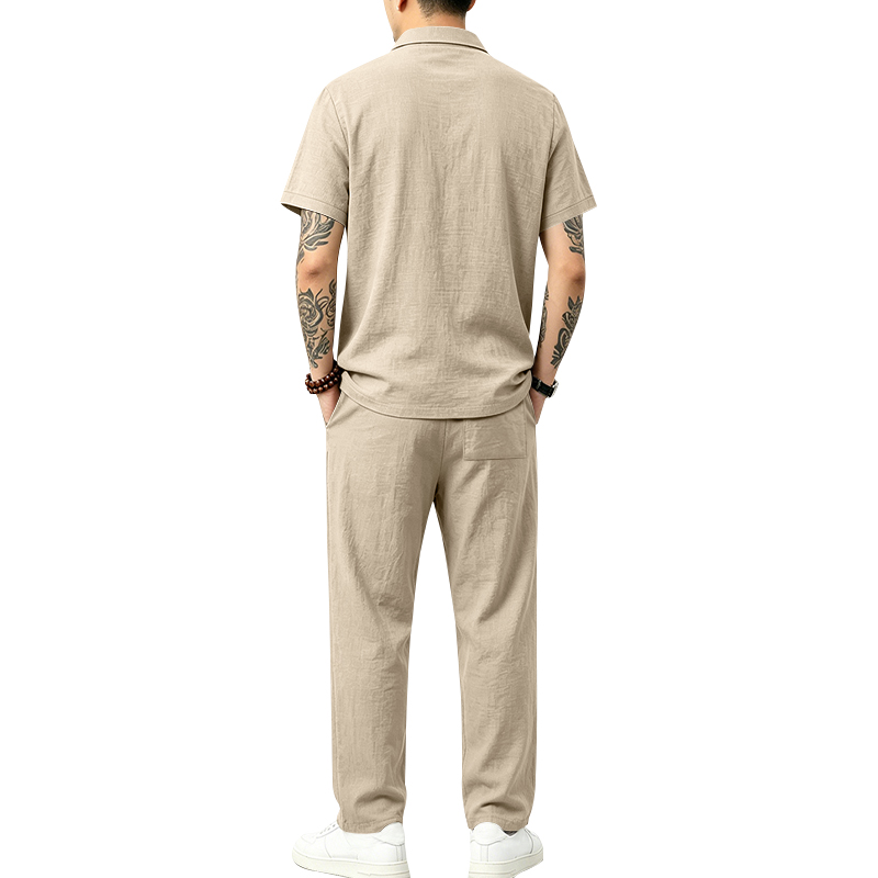 Herren 2-teiliges Polo-Set Kur – Mens Linen Shirt Long Sleeve Bewertung und Preis
