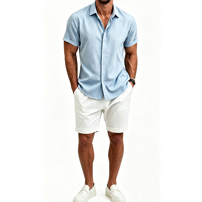 Herren Baumwoll-Leinen-Hemdset – Mens Linen Shirt Long Sleeve Bewertung und Preis