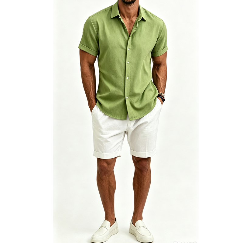 Herren Baumwoll-Leinen-Hemdset – Mens Linen Shirt Long Sleeve Bewertung und Preis