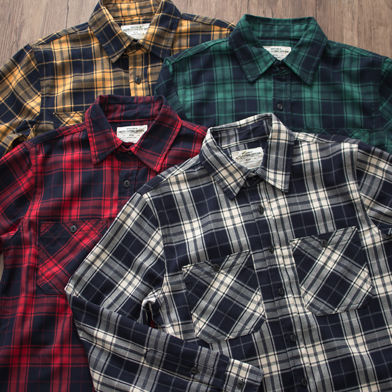 Herbst Neue Amerikanische Retr – Flannel Plaid Shirt Heavy Weight Bewertung und Preis