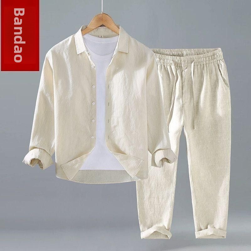 Loses Leinen-Freizeitoutfit fü – Mens Linen Shirt Long Sleeve Bewertung und Preis